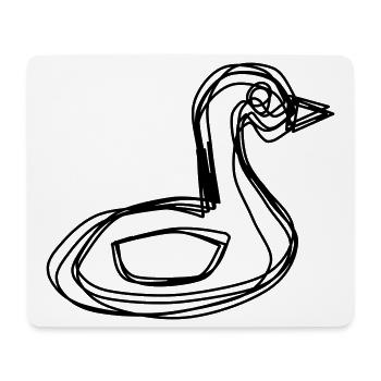 Schwan handgezeichnet - Mousepad (Querformat) - Weiß - Vorne