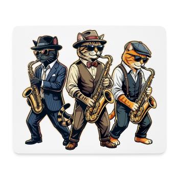 Saxophon, Saxophonist, Jazz, Saxofon - Mousepad (Querformat) - Weiß - Vorne