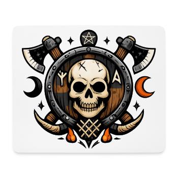 Schädel Schild Ritual-Motiv - Mousepad (Querformat) - Weiß - Vorne