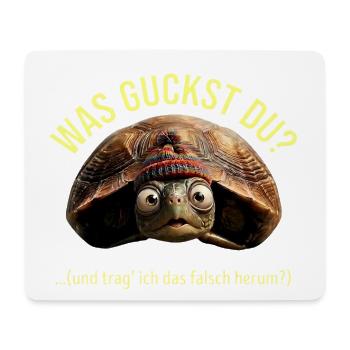 lustige Schildkröte, Was guckst Du?  - Mousepad (Querformat) - Weiß - Vorne