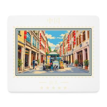 China Shantou Vintage Reisemarke - Mousepad (Querformat) - Weiß - Vorne