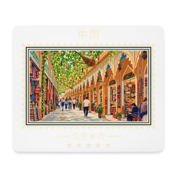 China Ürümqi Vintage Reisemarke - Mousepad (Querformat) - Weiß - Vorne