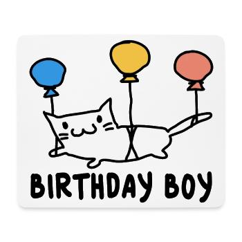 Runder Geburtstag Geschenk Katze mit Ballons - Mousepad (Querformat) - Weiß - Vorne