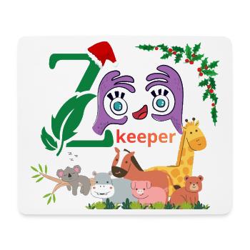 lustiger Tierpfleger - Mousepad (Querformat) - Weiß - Vorne