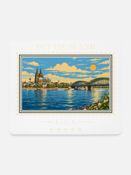 Deutschland Köln Vintage Reisemarke - Mousepad (Querformat) - Weiß