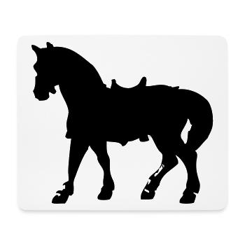 Cheval - Tapis de souris (format paysage) - blanc - Devant