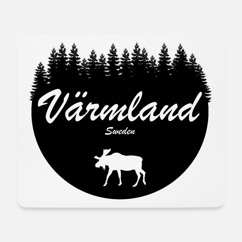 Värmland Schweden Aufkleber Urlaub Elch Norden - Mousepad (Querformat) - Weiß