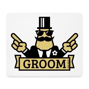 Pointing Groom (Stag Night / Bachelor Party / 2C) - Mouse Pad (horizontal) - white - Front