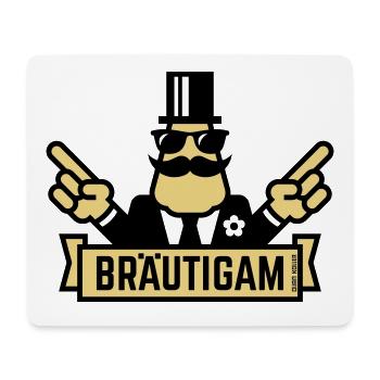 Bräutigam Handzeichen (Polterabend / JGA / 2C) - Mousepad (Querformat) - Weiß - Vorne
