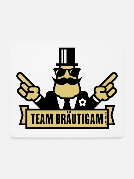 Team Bräutigam Handzeichen (Polterabend JGA / 2C) - Mousepad (Querformat) - Weiß