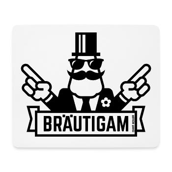 Bräutigam Handzeichen (Polterabend / JGA / 1C) - Mousepad (Querformat) - Weiß - Vorne