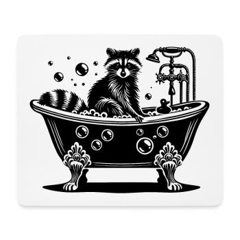 Raton laveur mignon dans la baignoire - Tapis de souris (format paysage) - blanc - Devant