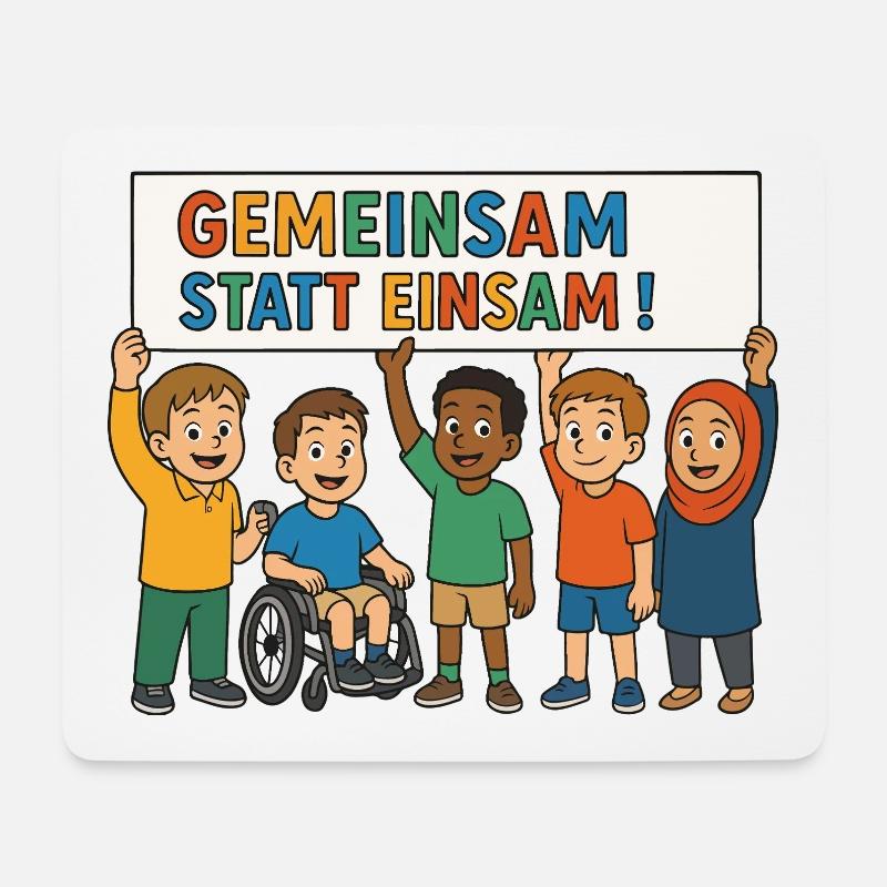 Gemeinsam statt einsam - Mousepad (Querformat) - Weiß