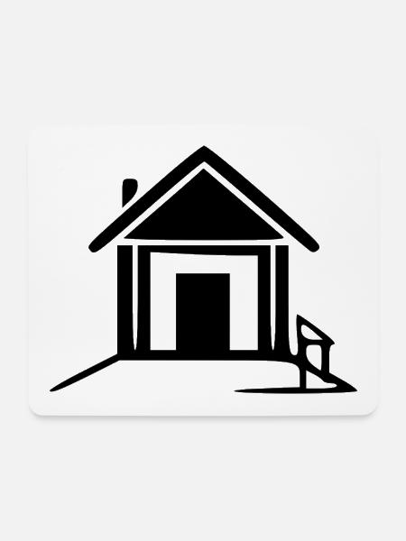 Haus minimal Bauherr Richtfest Geschenk Einzug - Mousepad (Querformat) - Weiß