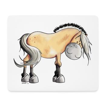 Happy Fjord Horse - Mouse Pad (horizontal) - white - Front