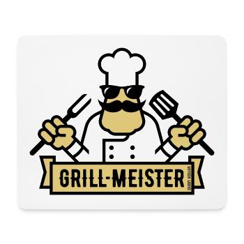 Grillmeister (Grillen / Barbecue / BBQ / 2C) - Mousepad (Querformat) - Weiß - Vorne