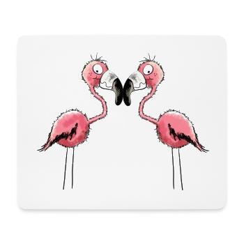 Best Friends Flamingos - Mousepad (Querformat) - Weiß - Vorne