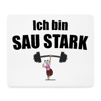 Saustark - Mousepad (Querformat) - Weiß - Vorne