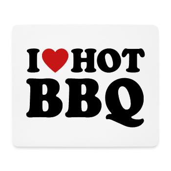 I Love Hot BBQ Saying Grilling - Mouse Pad (horizontal) - white - Front