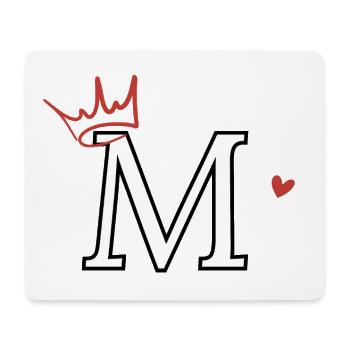 Buchstabe m Kronenherz - Mousepad (Querformat) - Weiß - Vorne