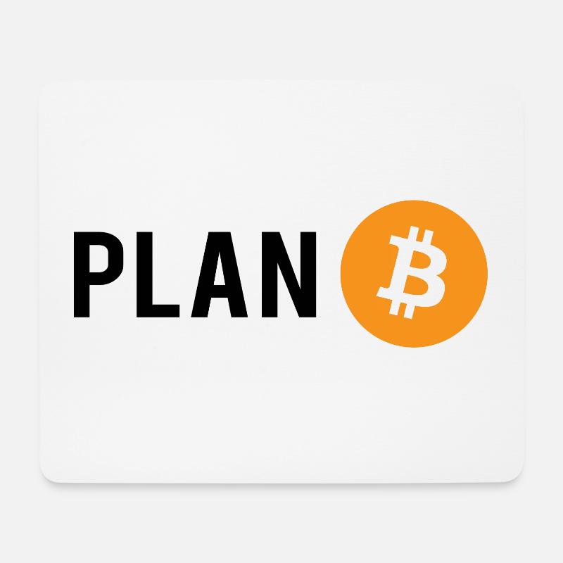Plan B - Plan Bitcoin - Mousepad (Querformat) - Weiß