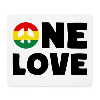 ONE LOVE Peace Jamaica Reggae Rastafari - Tapis de souris (format paysage) - blanc - Devant