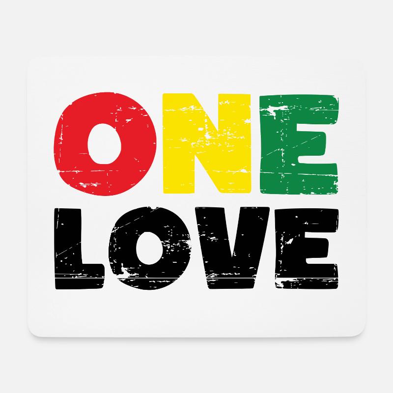 One Love Reggae Musik - Mousepad (Querformat) - Weiß