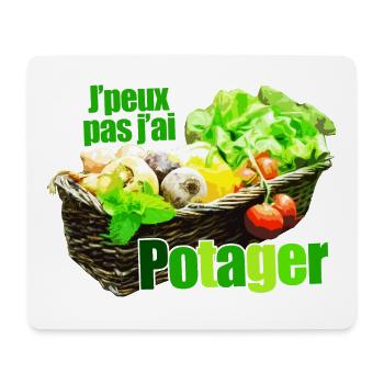Ich kann nicht, ich habe Gemüsekorb stilisiert Korb - Mousepad (Querformat) - Weiß - Vorne