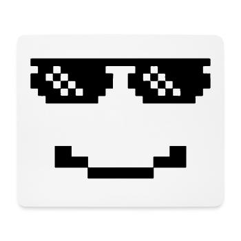 Lunettes de soleil rétro Smiley Pixel - Tapis de souris (format paysage) - blanc - Devant