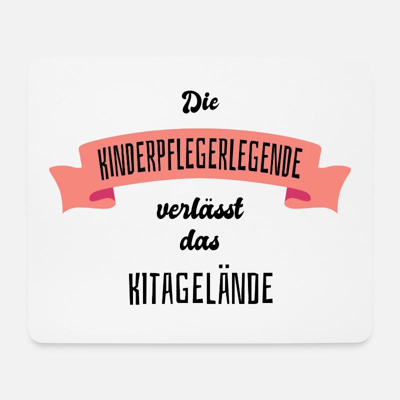 Die Kinderpflegerlegende verlässt das Kitagelände - Mousepad (Querformat) - Weiß