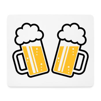 2 chopes à bière À votre santé, à votre santé ! (chopes à bière 2C) - Tapis de souris (format paysage) - blanc - Devant