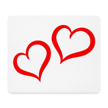 Hearts swinging red - Mouse Pad (horizontal) - white - Front
