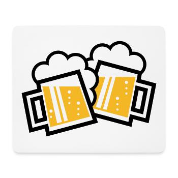 2 chopes à bière bavaroises toast (chopes à bière 2C) - Tapis de souris (format paysage) - blanc - Devant
