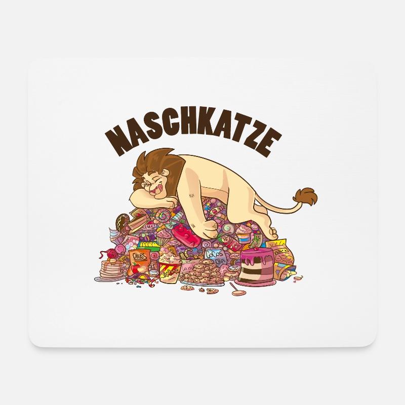 Maskotti Artur - Naschkatze - Mousepad (Querformat) - Weiß