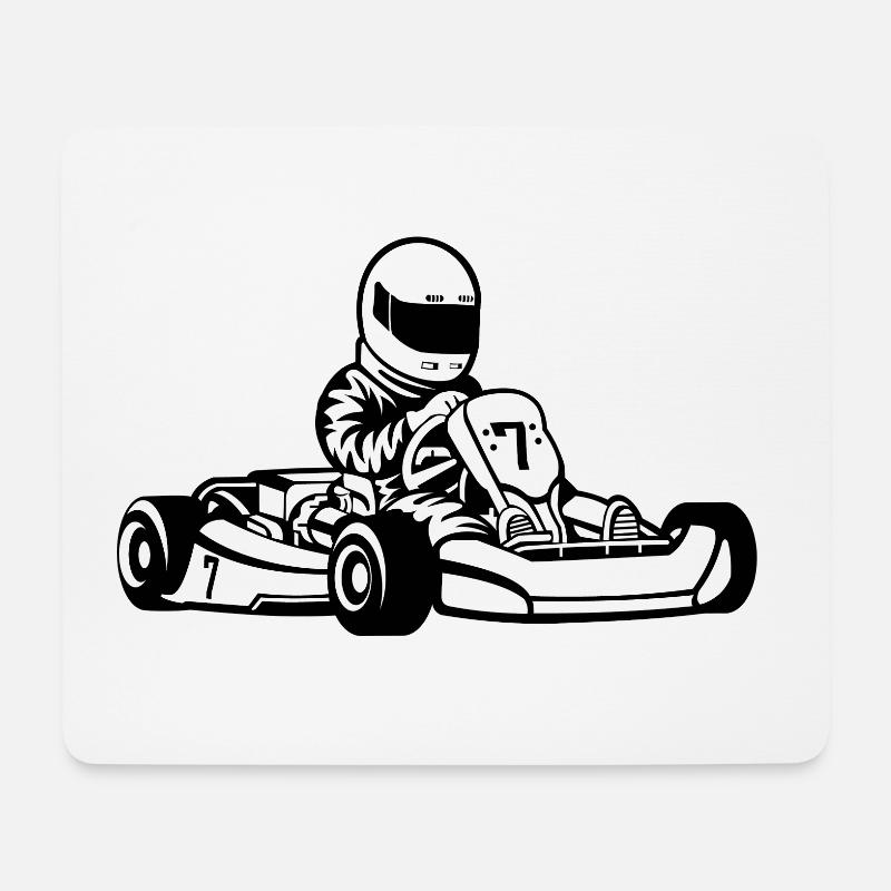 Go-Kart / Go-Cart 01_schwarz - Mousepad (Querformat) - Weiß