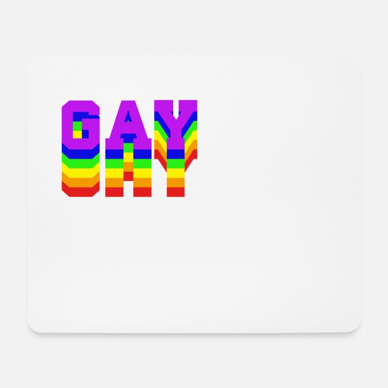 gay rainbow - Mousepad (Querformat) - Weiß