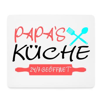 Papas Küche 24h - Mousepad (Querformat) - Weiß - Vorne