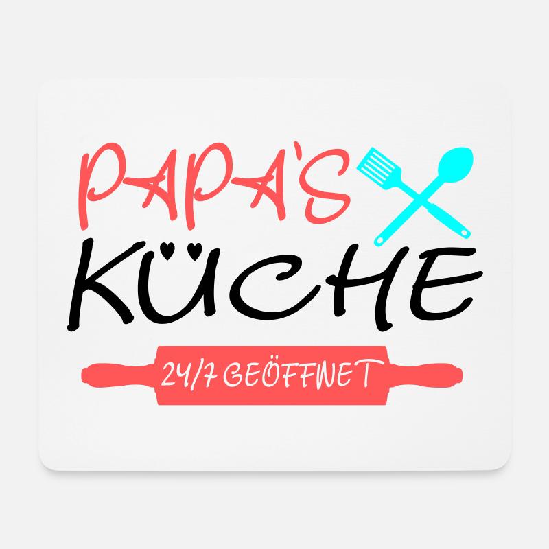 Papas Küche 24h - Mousepad (Querformat) - Weiß