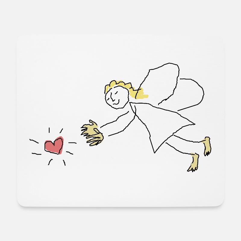 Christkind Weihnachten Engel Herz Flügel - Mousepad (Querformat) - Weiß