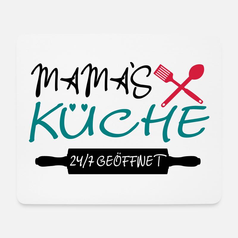 Mamas Küche 24h - Mousepad (Querformat) - Weiß