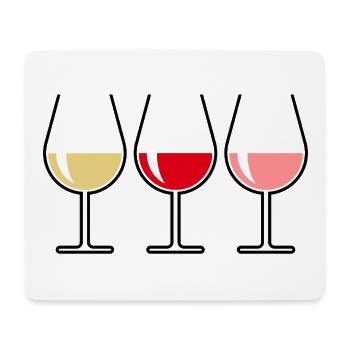 Weißwein Rotwein Roséwein (Wein Bauchig Offen) - Mousepad (Querformat) - Weiß - Vorne