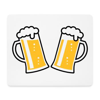 2 German Beer Mugs To Toast (Cheers / 2C) - Mouse Pad (horizontal) - white - Front