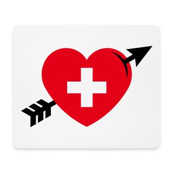 Heart - Swiss Cross Arrow (I Love Switzerland, 3C) - Mouse Pad (horizontal) - white - Front