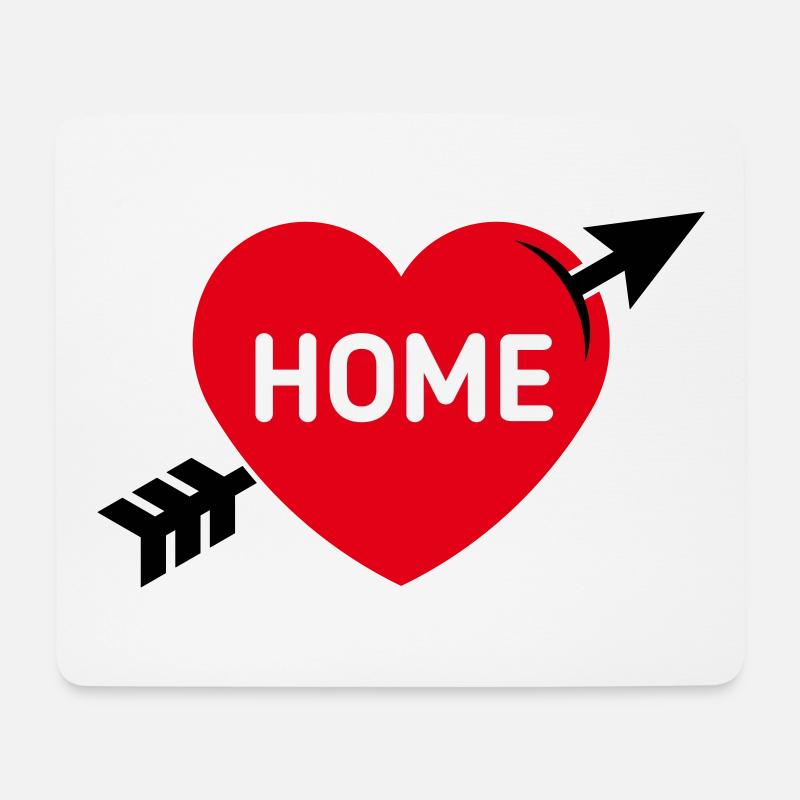 I Love My Home (Ich Liebe Mein Zuhause / 3C) - Mousepad (Querformat) - Weiß