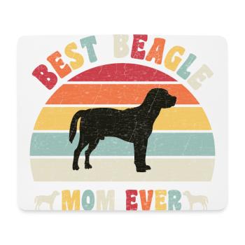 Meilleure maman Beagle jamais amateurs de chiens vintage rétro - Tapis de souris (format paysage) - blanc - Devant