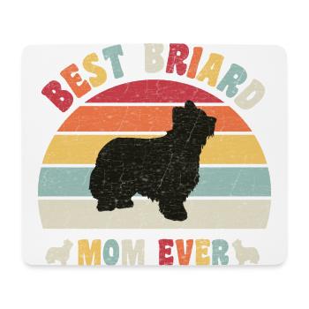 Best Briard mom ever dog lovers vintage retro - Mouse Pad (horizontal) - white - Front