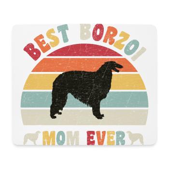 Best Barzoi mom ever dog lovers vintage retro - Mousepad (Querformat) - Weiß - Vorne