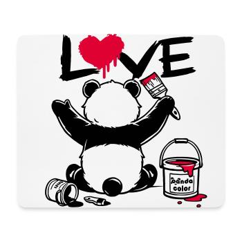 panda loveur - peintre d'amour - Tapis de souris (format paysage) - blanc - Devant