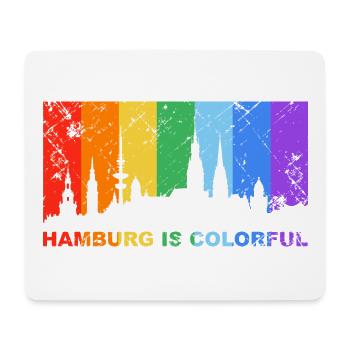 Hambourg est un arc-en-ciel coloré LGBT CSD Gay Pride - Tapis de souris (format paysage) - blanc - Devant