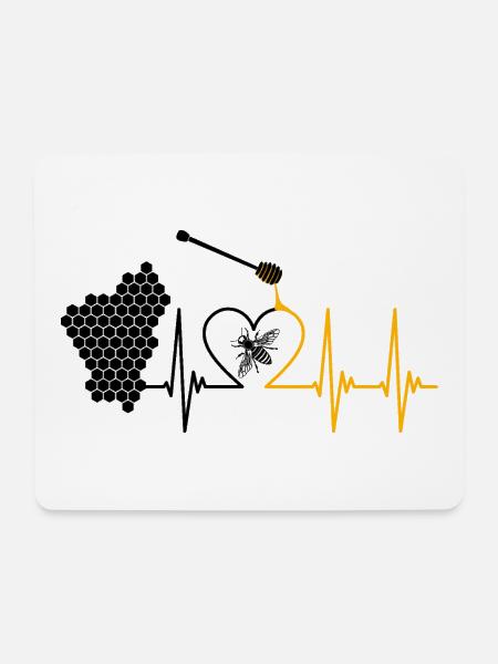 Biene, Honig, Puls, Honigbiene, Imker, Bienenwabe - Mousepad (Querformat) - Weiß